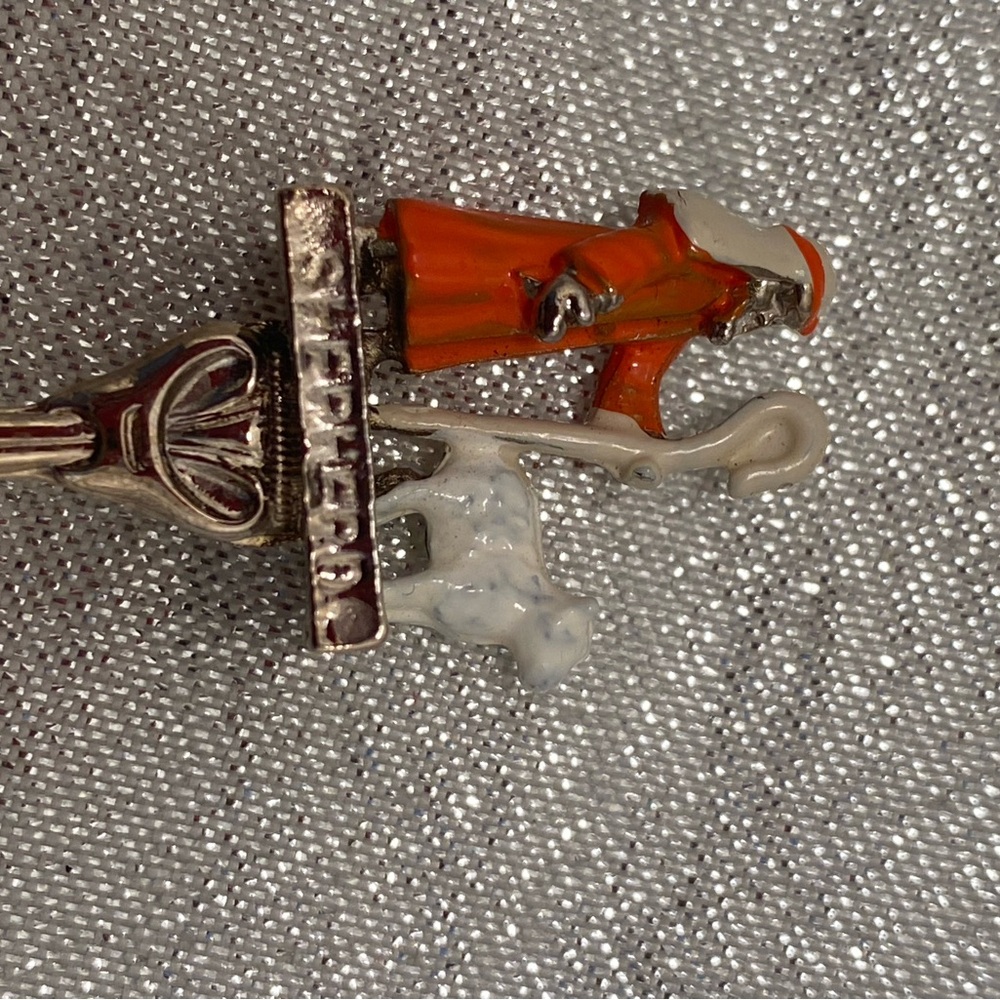 Vintage Christmas Shepherd Souvenir Spoon with Heart Bowl